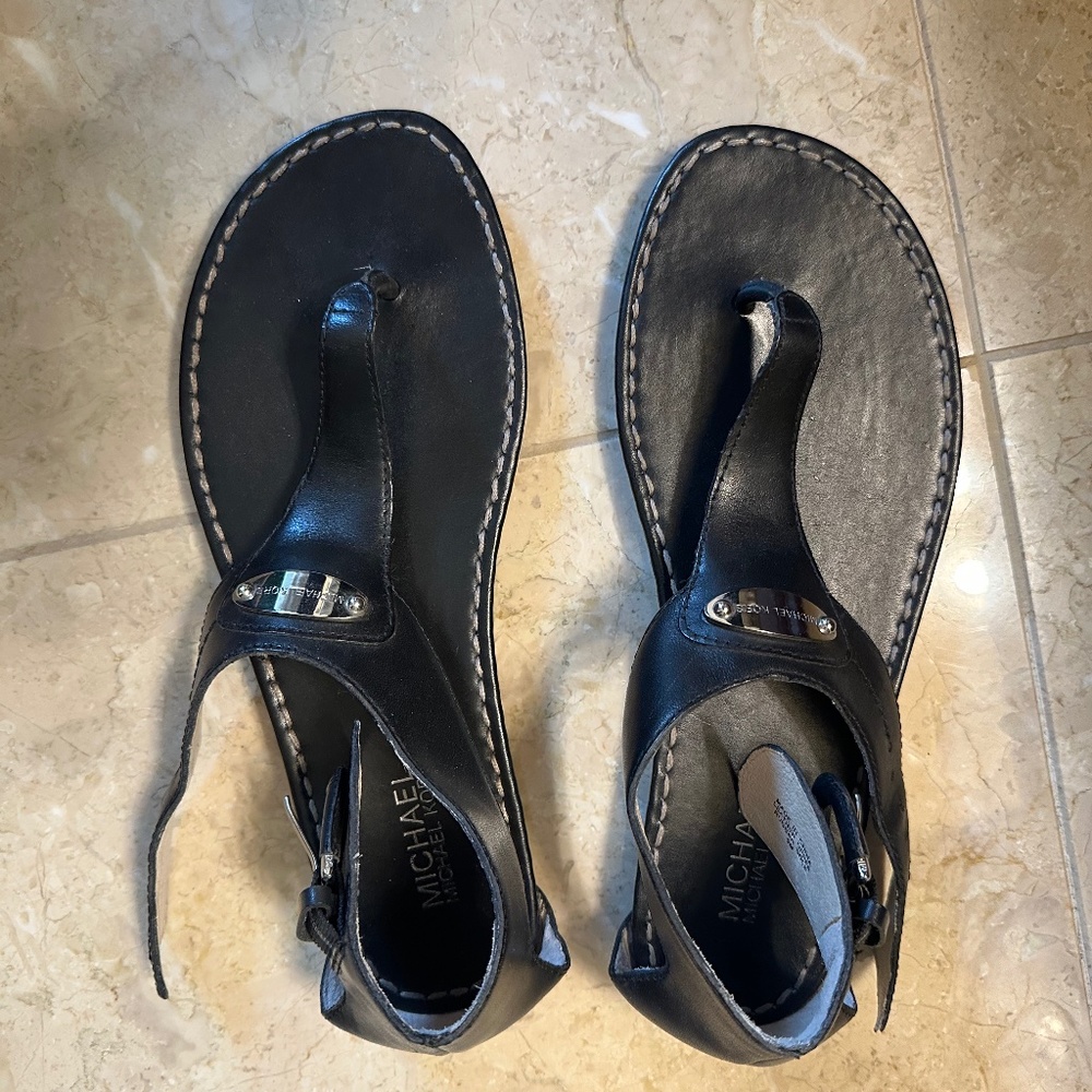 Michael Kors black thong sandal